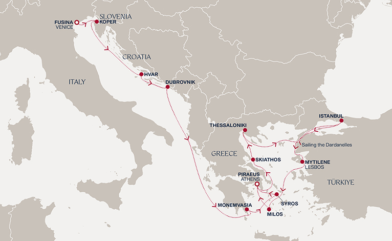 Itinerary map