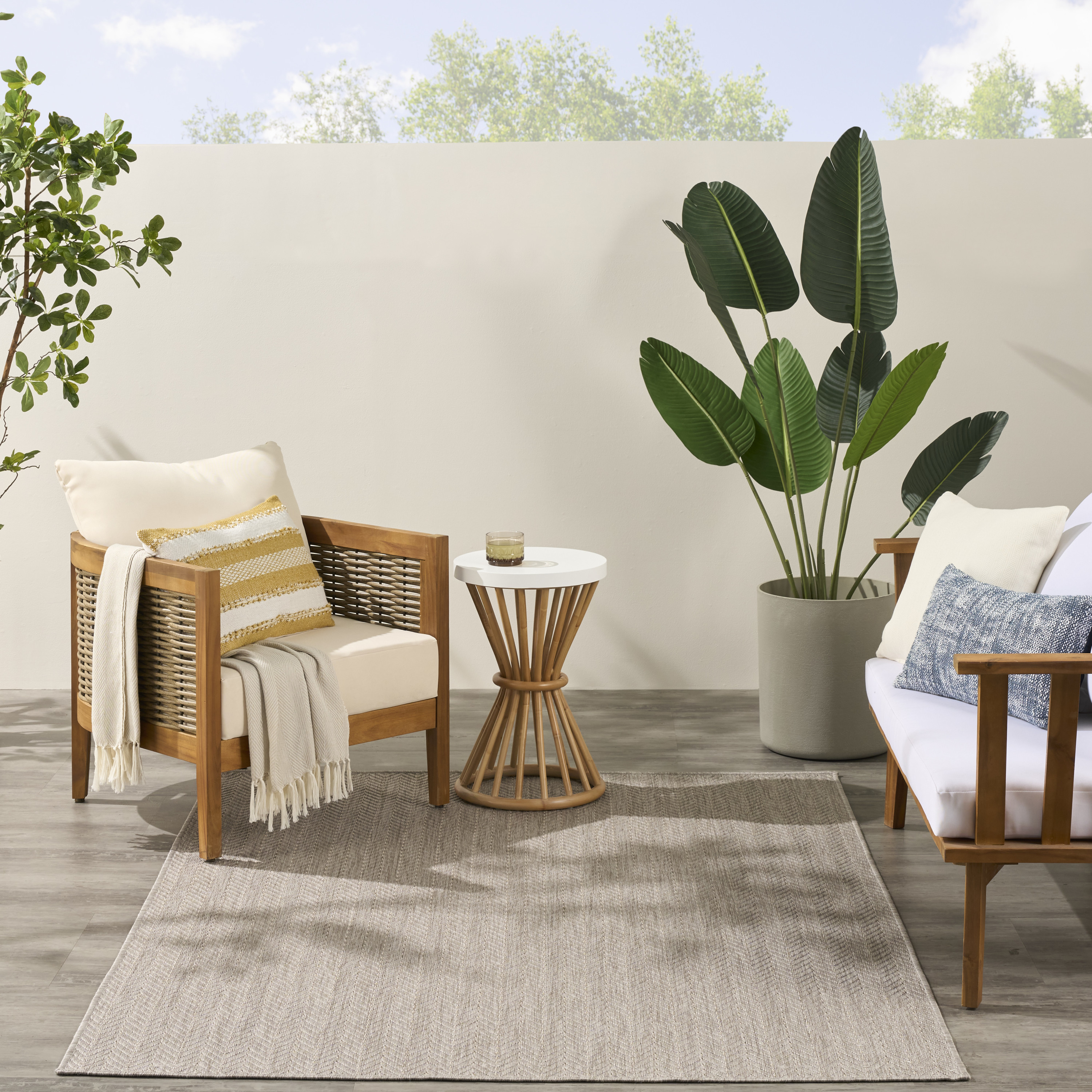 Nourison Horizon Indoor/Outdoor 4' x 6' Grey Modern Rug