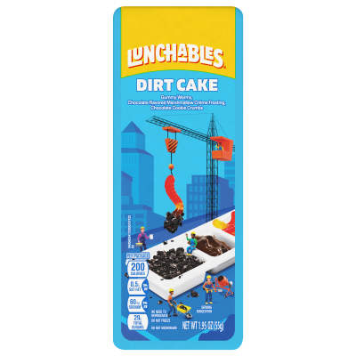 Lunchables Cake Pack Chocolate Cookie Crumbs, Chocolate Marshmallow Frosting Gummy Worms 1.95oz Tray