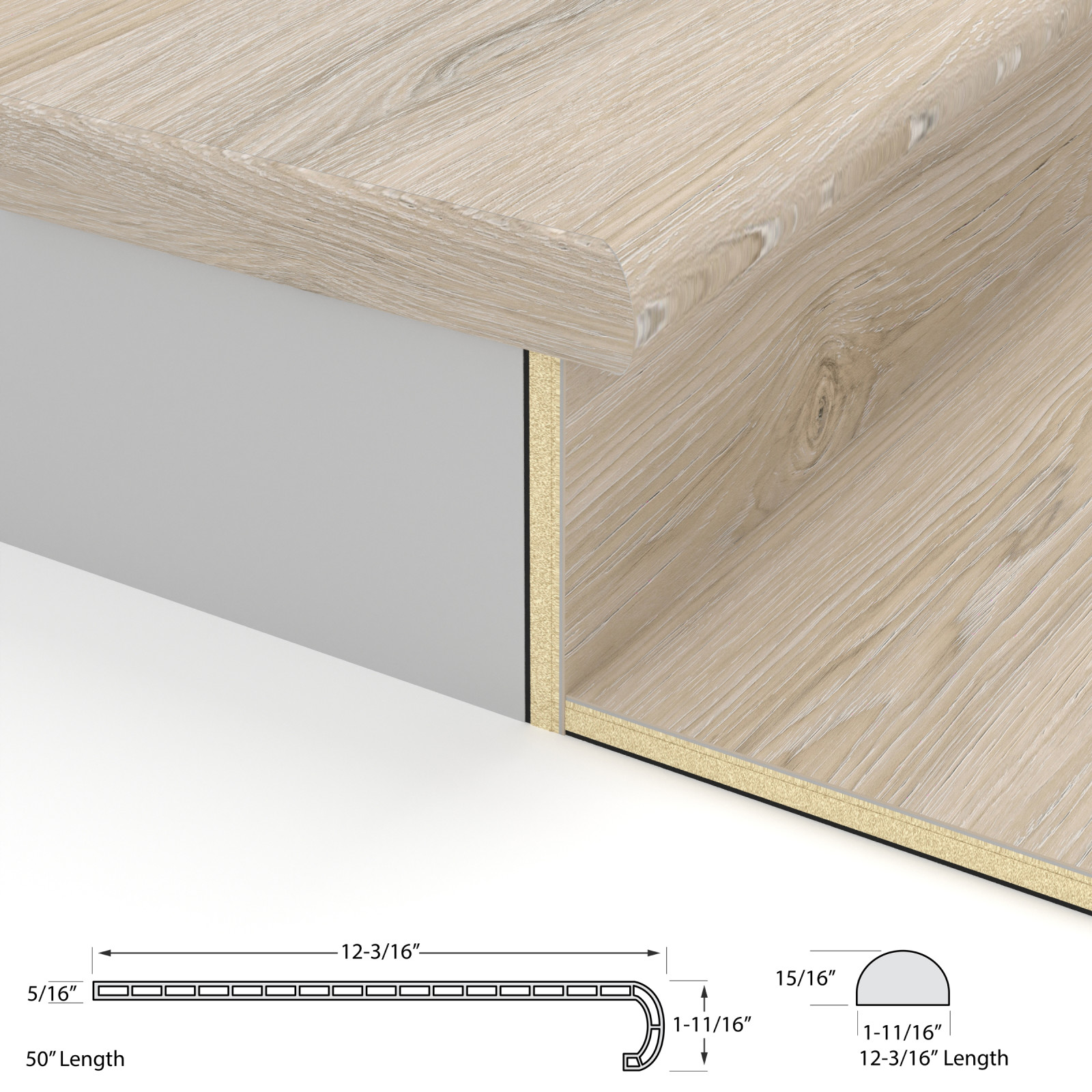 Whale Watch Laguna Vinyl Stair Tread w/ Cap view 4