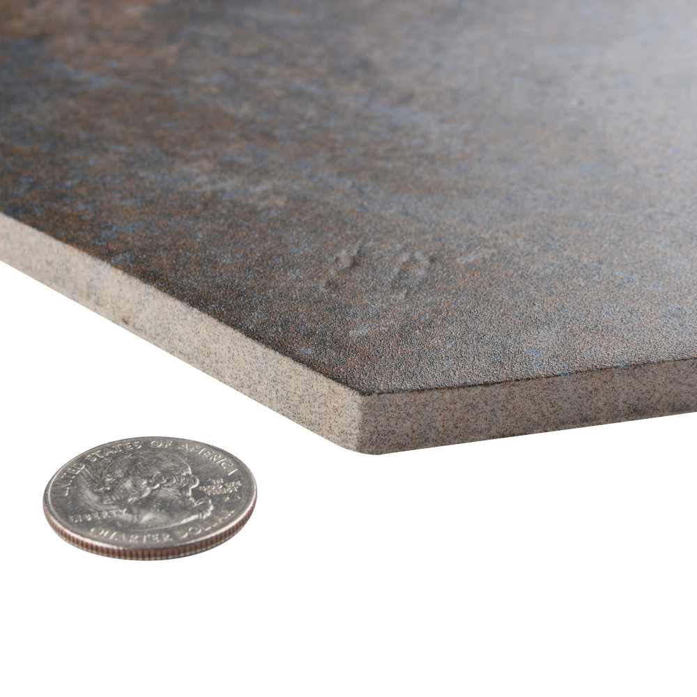 Boston Ferro Hex Ombra 14-1/8 in. x 16-1/4 in. Porcelain Floor and Wall Tile