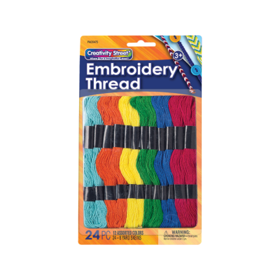 Creativity Street  Embroidery Thread, Assorted Colors,  8 Yards ea., 24 Skeins