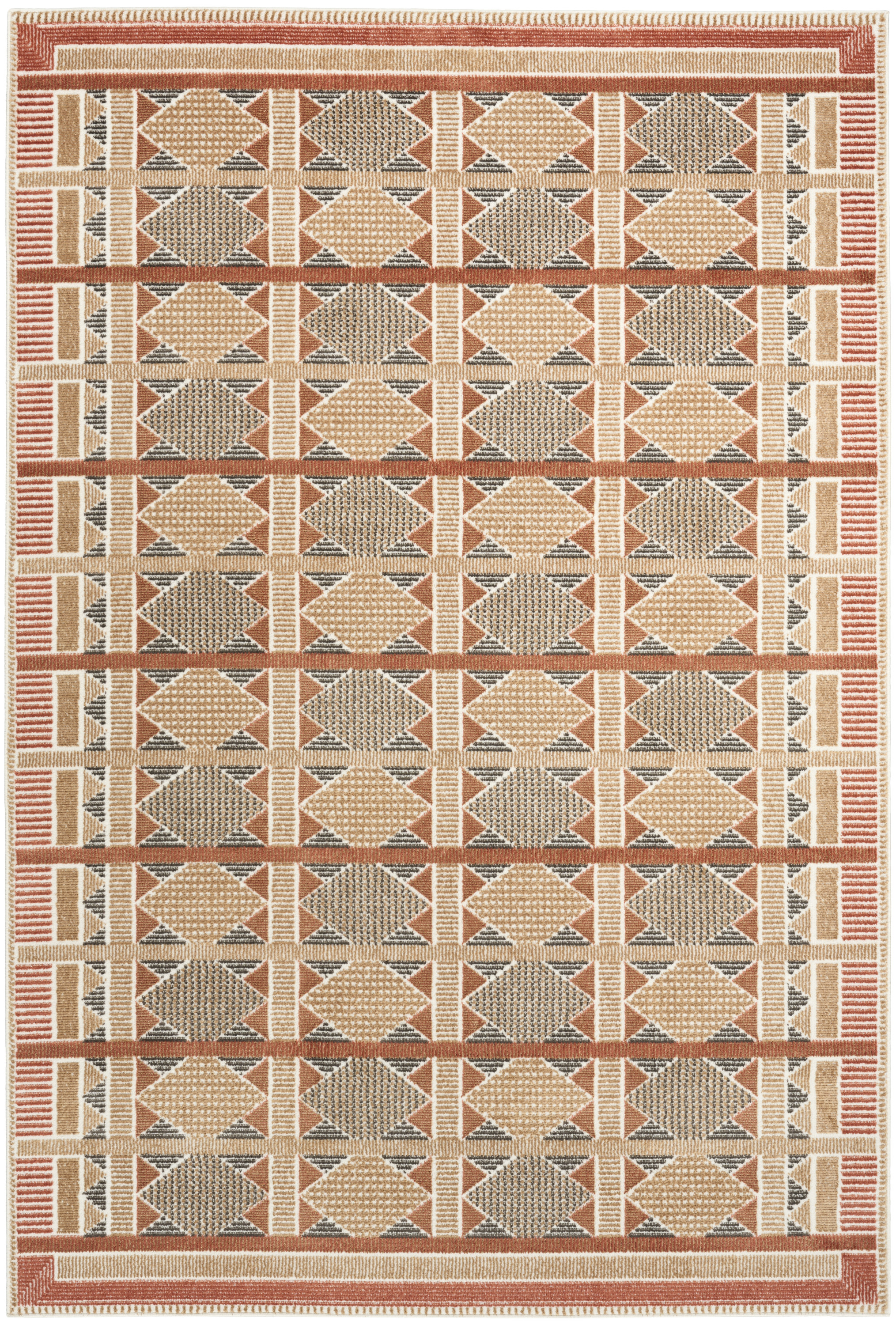 Nourison Nordic 4' x 6' Rust Multicolor Modern Indoor Rug