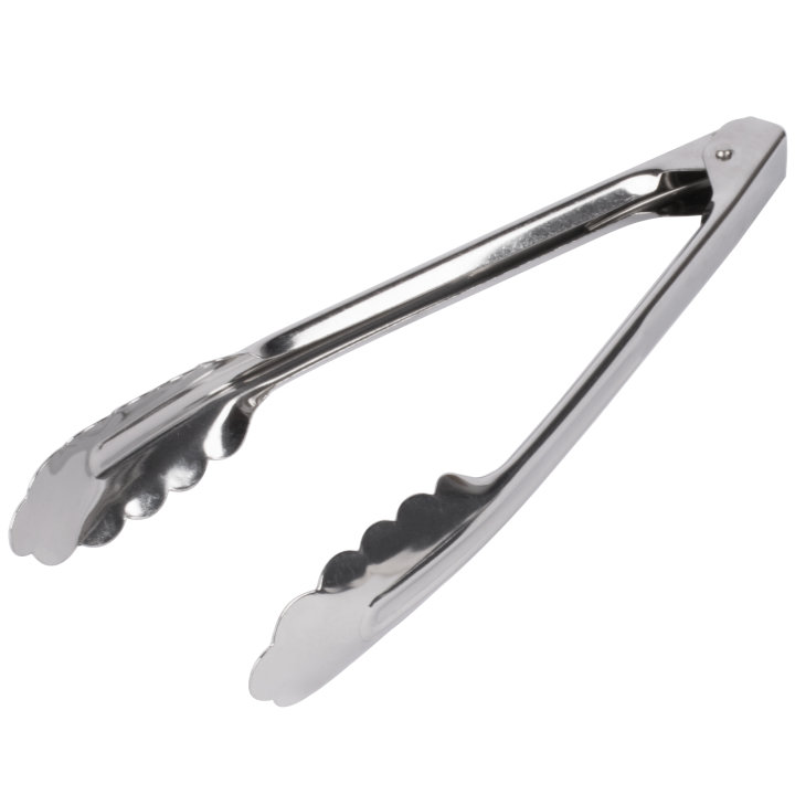 9 ½-inch economy stainless steel utility tongs