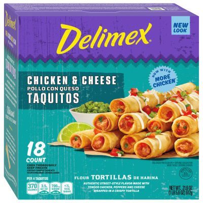 Delimex Chicken & Cheese Large Flour Taquitos, 18 ct Box