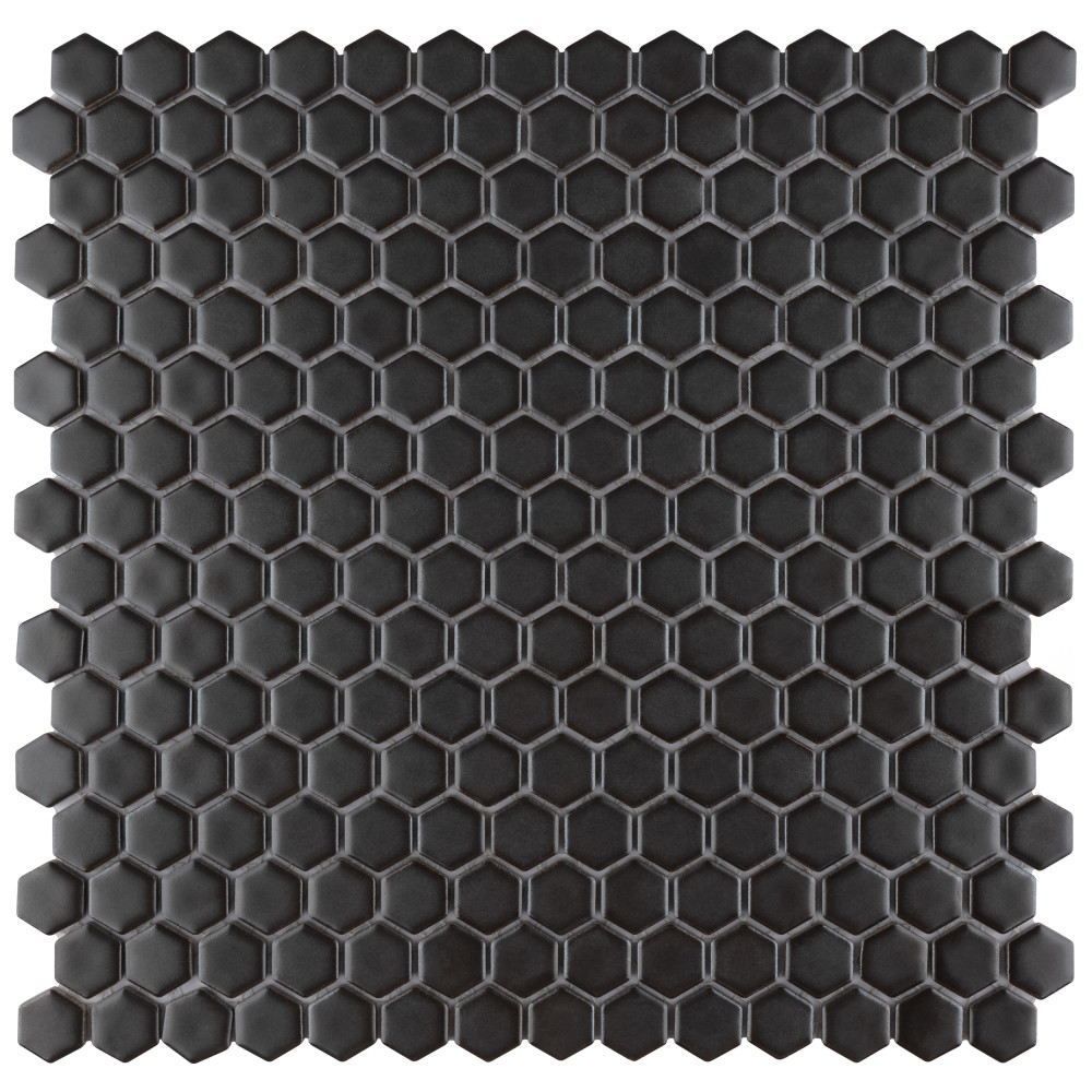 Colmena Hex Matte Carbon 11-1/2 in. x 11-5/8 in. Porcelain Mosaic Tile