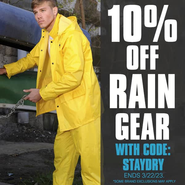 10% Off Rain Gear With Code: STAYDRY. Expires 3/22/23. Some Brand Exclusions May Apply.