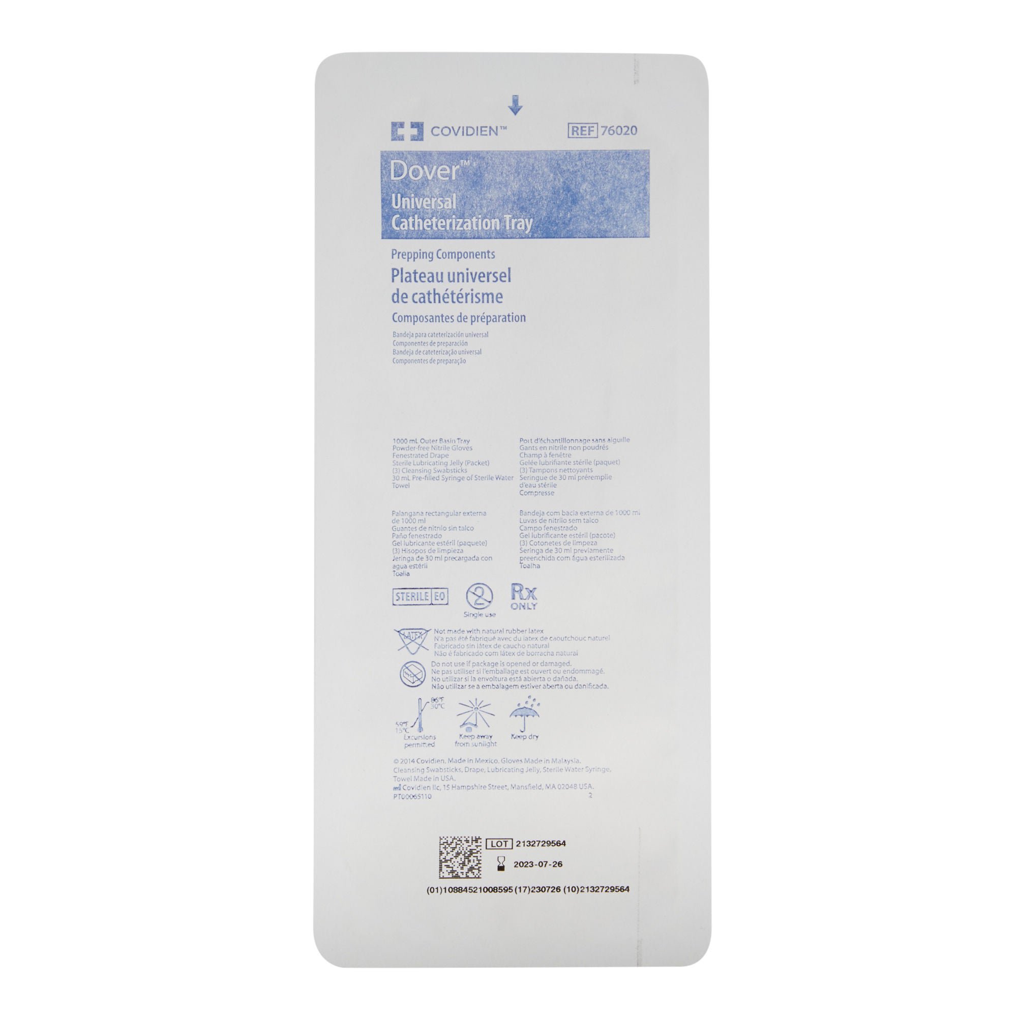 Dover™ Universal Indwelling Catheter Tray, 30cc Syringe, BZK