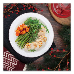 Dart, Quiet Classic Laminated Foam Dinnerware, Plate, 10" dia, White