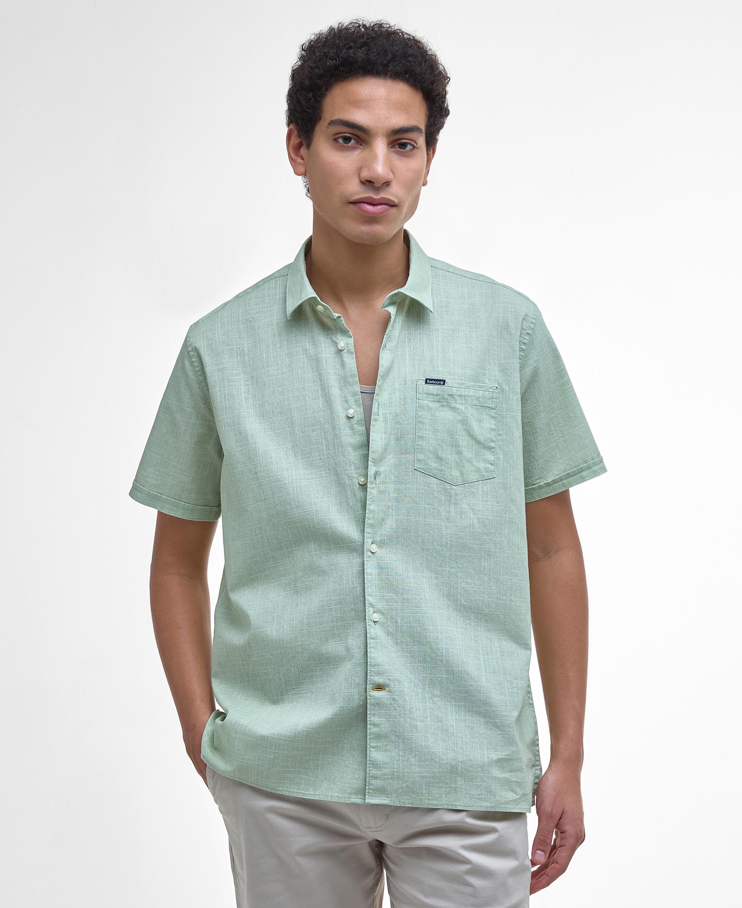 Pigment Dye Slub Short-Sleeved Shirt image number 0