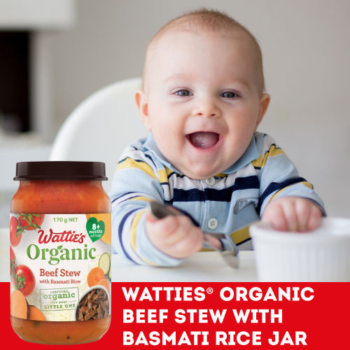  Wattie's® Organic Beef Stew with Basmati Rice 170g 8+ months 
