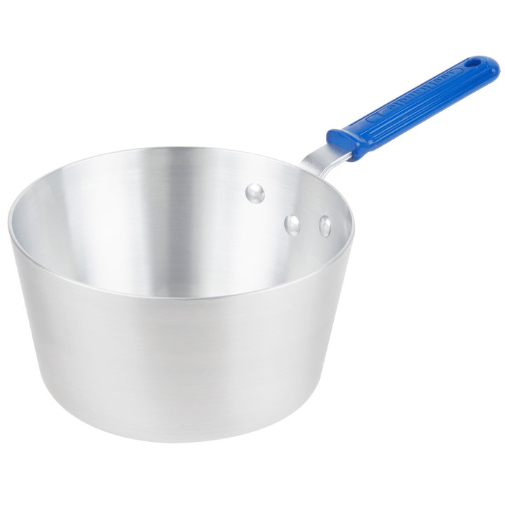 4 ½-quart Wear-Ever® tapered saucepan with natural finish and Cool Handle® rubber grip sleeve