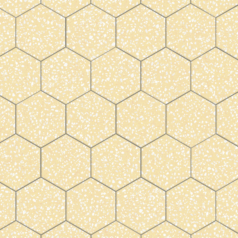 Venice Hex Yellow 8.63x9.88 Hexagon Porcelain Floor and Wall Digital Pattern