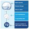 SCA555020A, Tork,  T2 Mini Jumbo Roll Tissue Dispenser, White