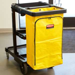 Rubbermaid Commercial, 24 Gal Vinyl Bag for Traditional Janitorial Cleaning Carts, Yellow