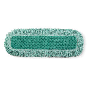 Rubbermaid Commercial, HYGEN™, Microfiber Hook & Loop Dust Mop With Fringe, 24"W, Green