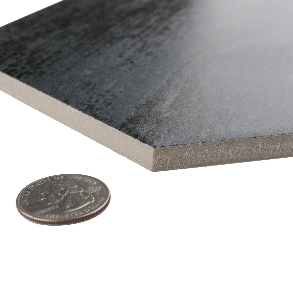 Cassis Hex Black 8-5/8 in. x 9-7/8 in. Porcelain Floor and Wall Tile