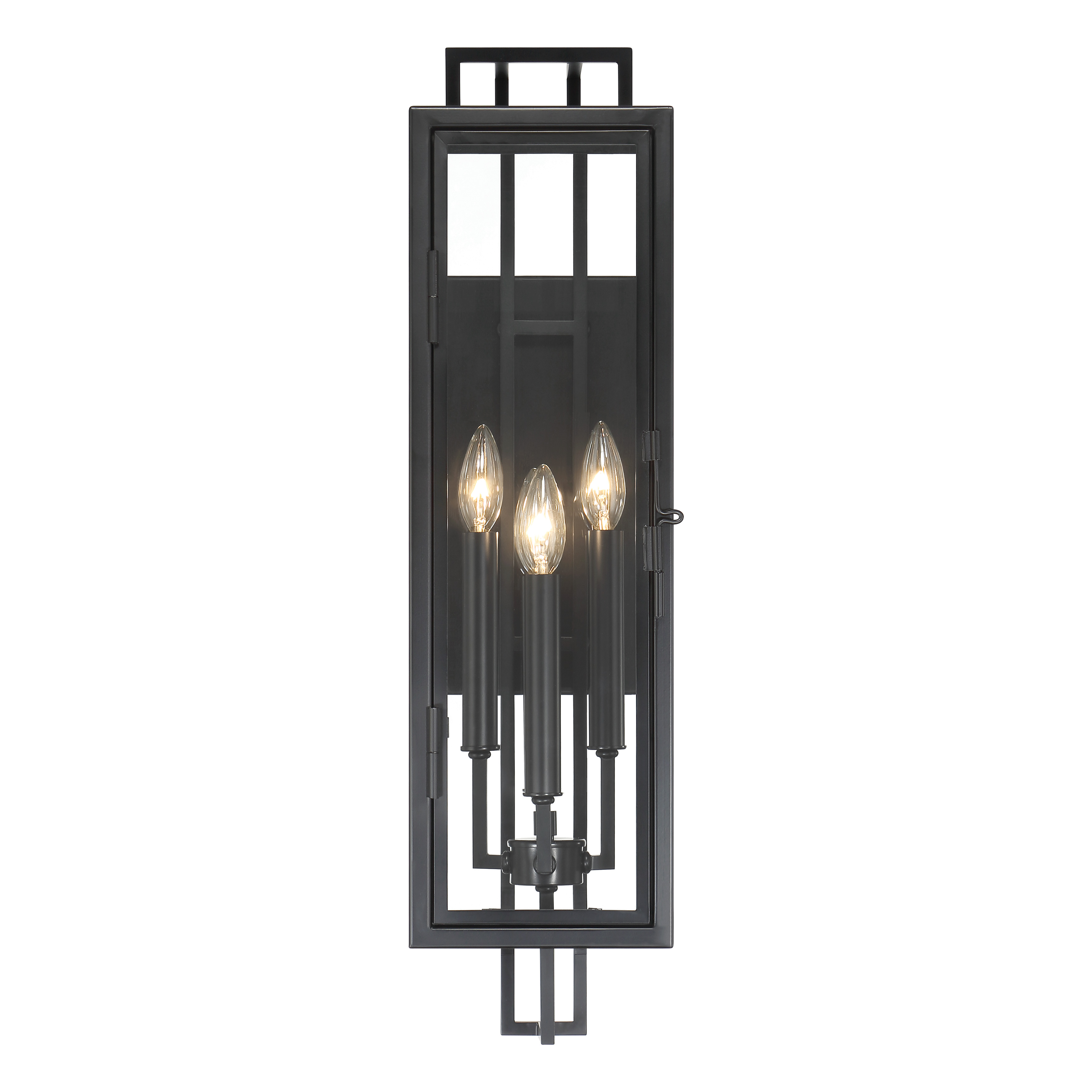 27.25" 4 Light Outdoor Wall Mount in Coal Finish with Clear Glass - alternate view