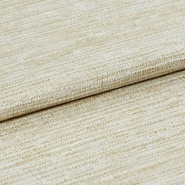 Beige woven fabric with looped, ribbed texture, folded across the frame; lying in a close-up studio view under soft, even lighting, emphasizing the textile's weave and subtle sheen.