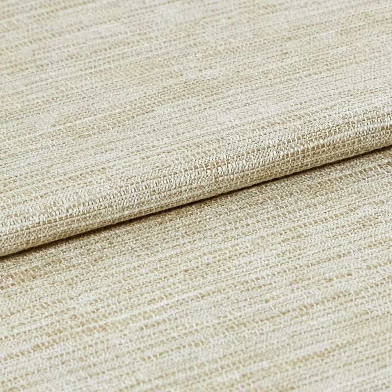Beige woven fabric with looped, ribbed texture, folded across the frame; lying in a close-up studio view under soft, even lighting, emphasizing the textile's weave and subtle sheen.