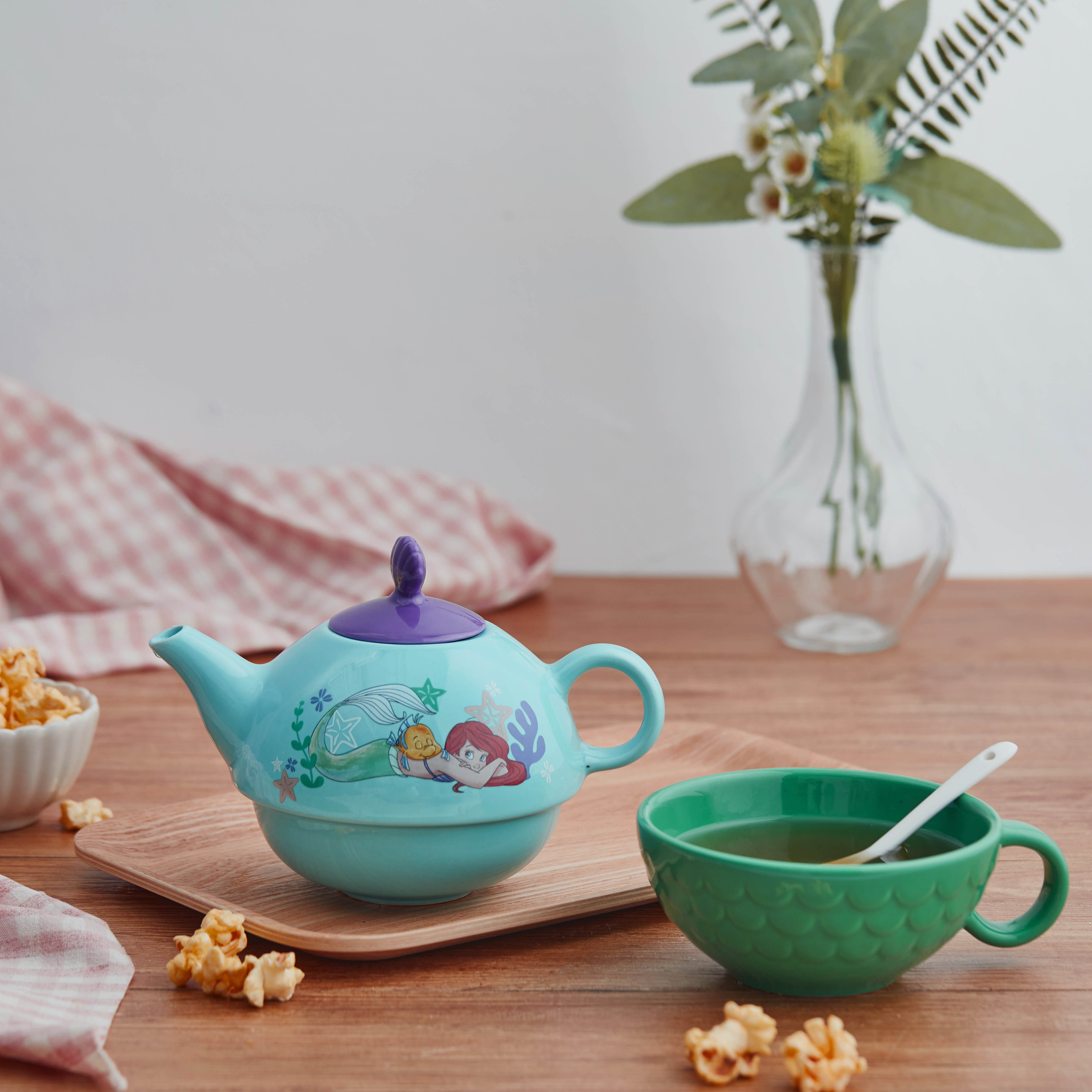 Disney The Little Mermaid Sculpted Ceramic Tea Set, Princess Ariel, 4-piece set slideshow image 6 Disney The Little Mermaid Sculpted Ceramic Tea Set, Princess Ariel, 4-piece set slideshow image 6