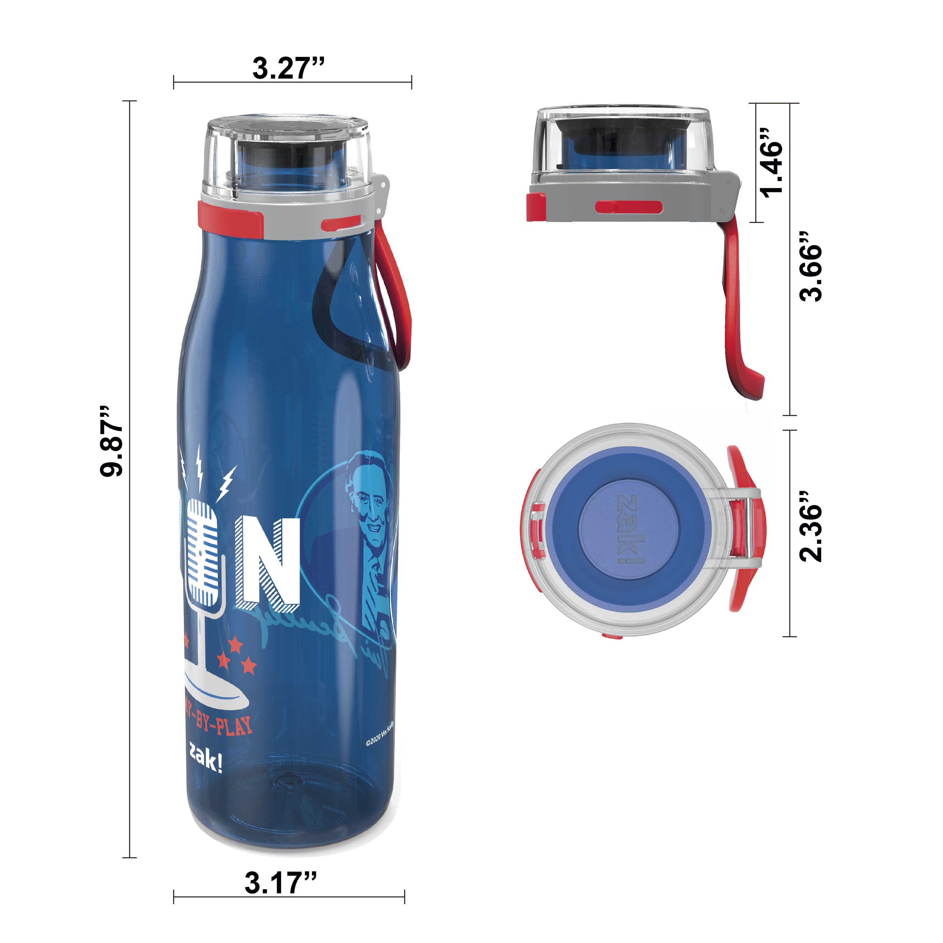 Zak Hydration 31 ounce Reusable Plastic Water Bottle, Vin Scully slideshow image 6
