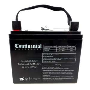 CTBCB12750NB, Centennial Batteries, Continental 12 Volt 75 Amp SLA Battery Nut & Bolt