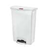 Rubbermaid Commercial, Streamline, Step-On, 24 gal, Resin, White, Rectangle, Receptacle