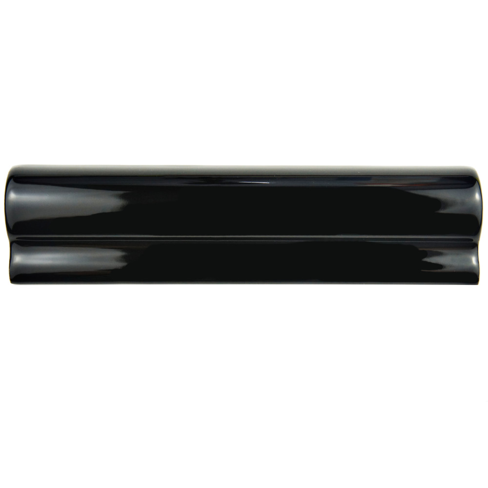 Santorini London Nero 2 in. x 7-7/8 in. Ceramic Wall Trim