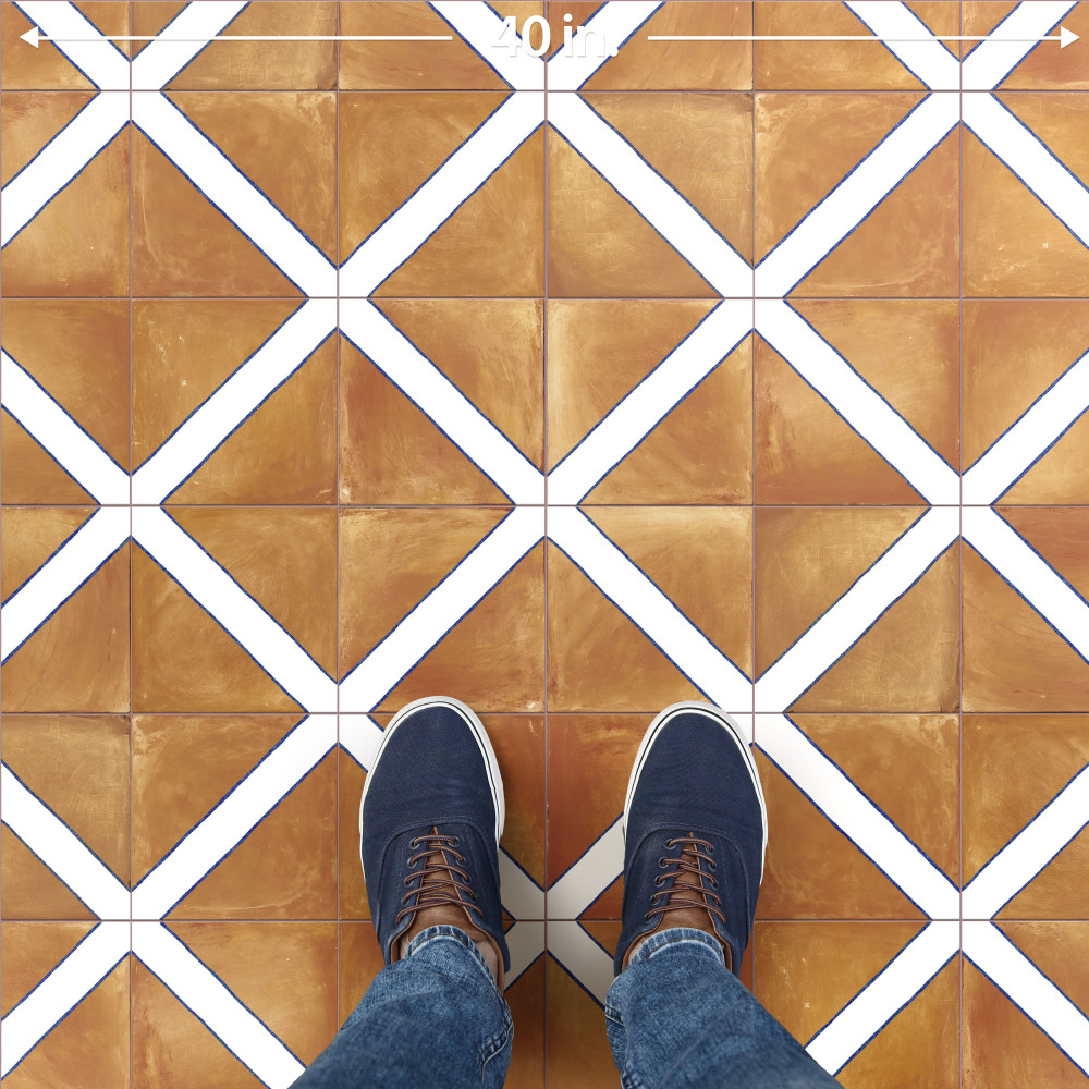 Sentier des Ocres Treillis Blue 7-7/8 in. x 7-7/8 in. Porcelain Floor and Wall Tile