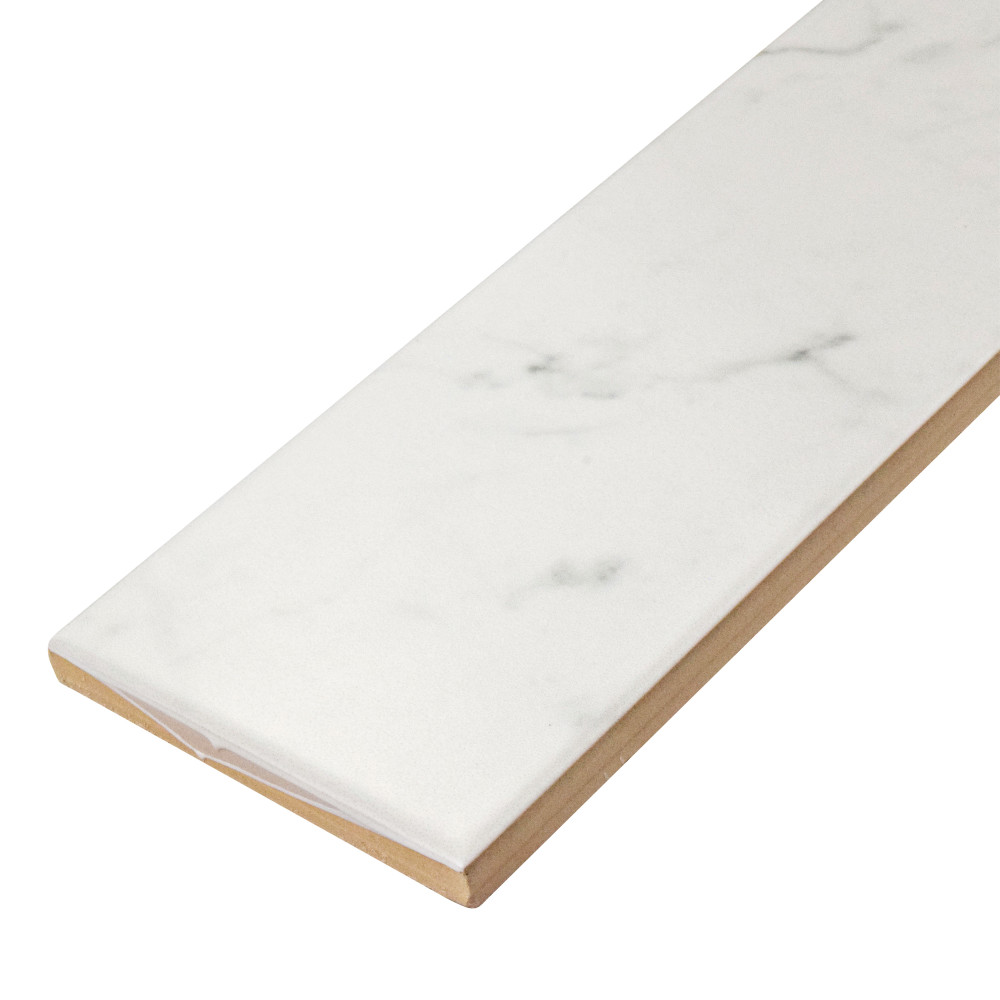 Classico Carrara Matte 3 in. x 12 in. Ceramic Wall Tile