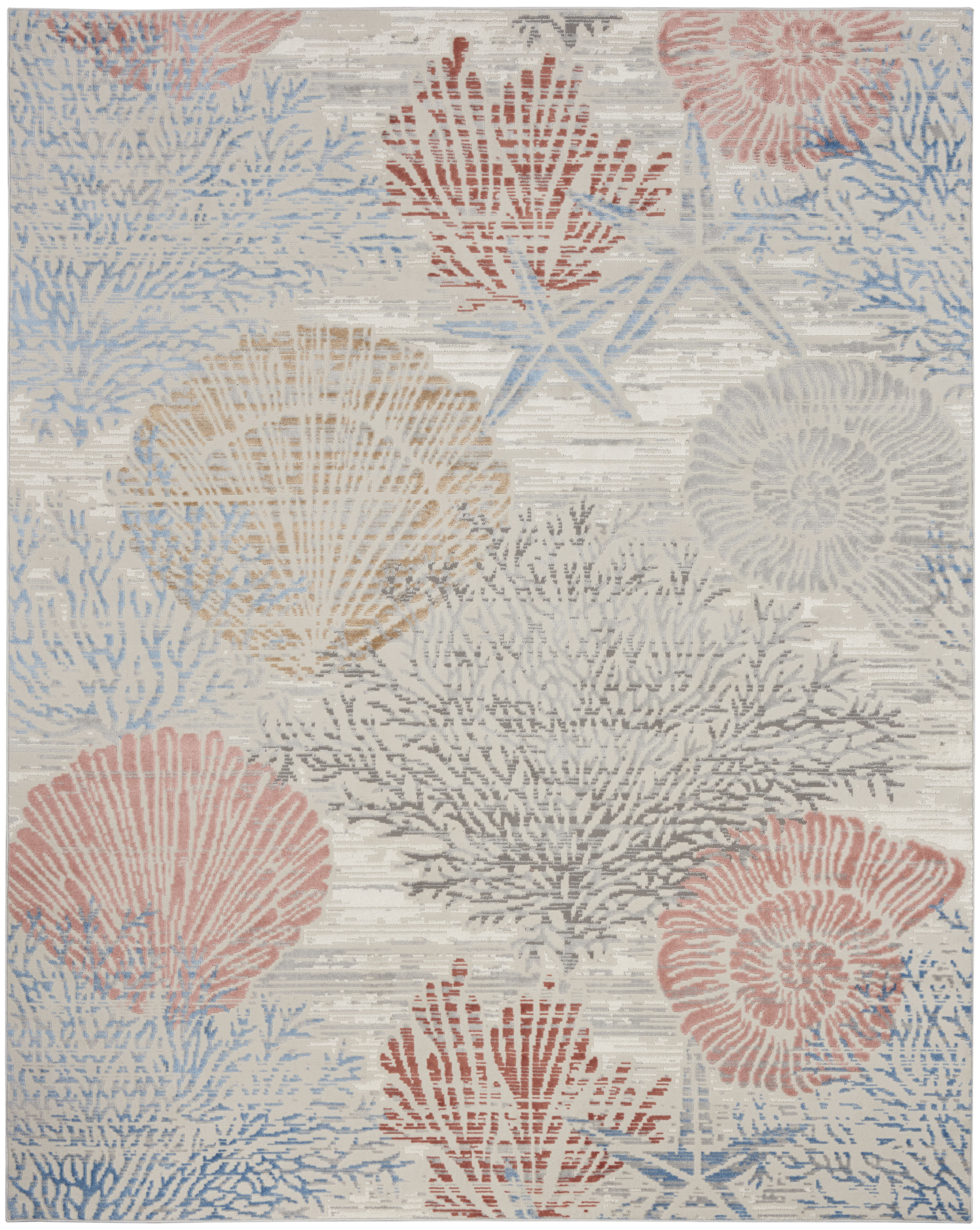 Nourison Seaside 7'10" x 9'10" Multicolor Coastal, Nautical & Beach Indoor Rug