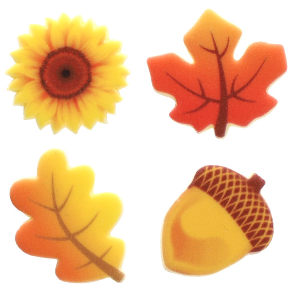 Fall Leaves and Sunflower Assortment Made Simply™ Sweet Décor® Edible Decorations