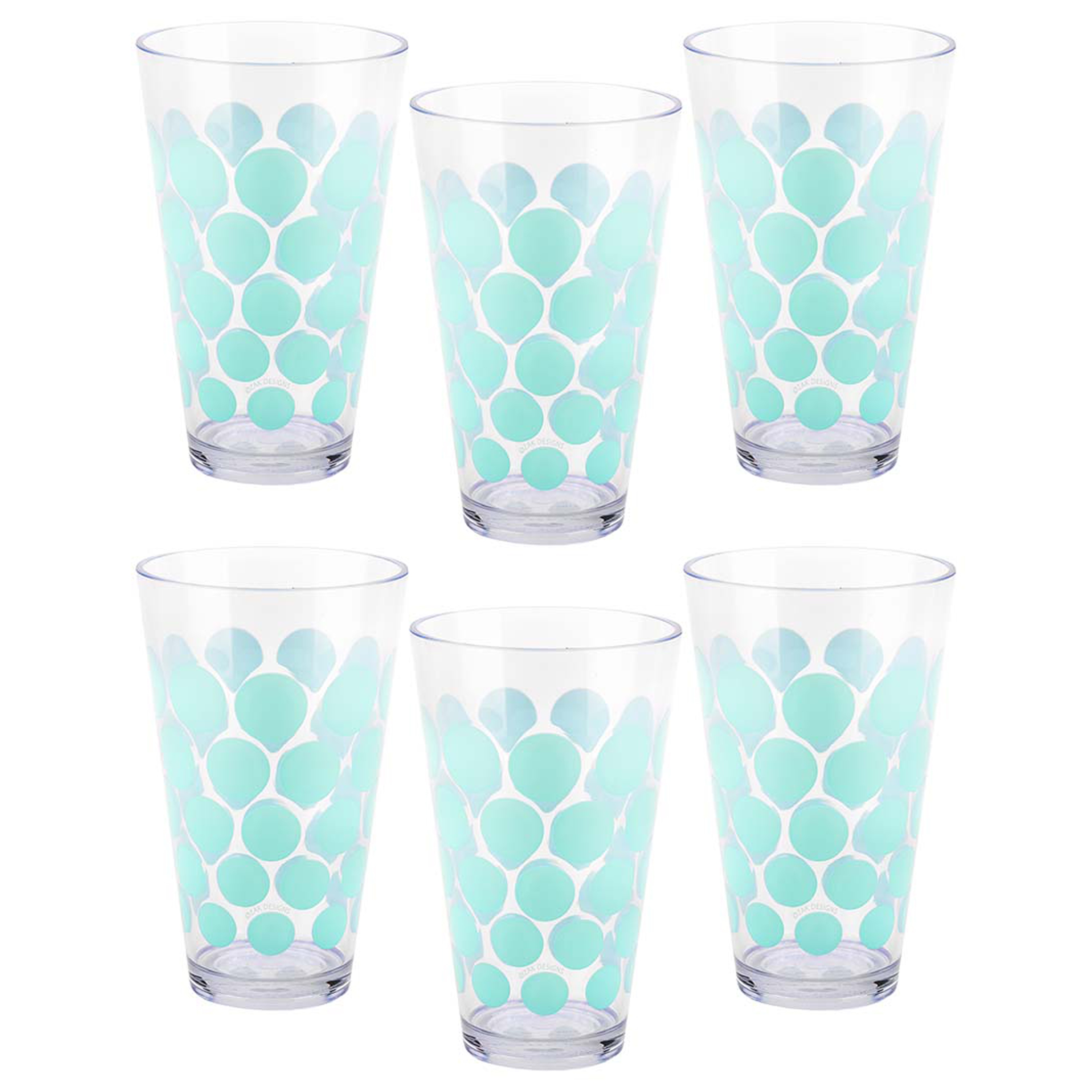 Dot Dot 20 ounce Highball Glass, Mint, 6-piece set