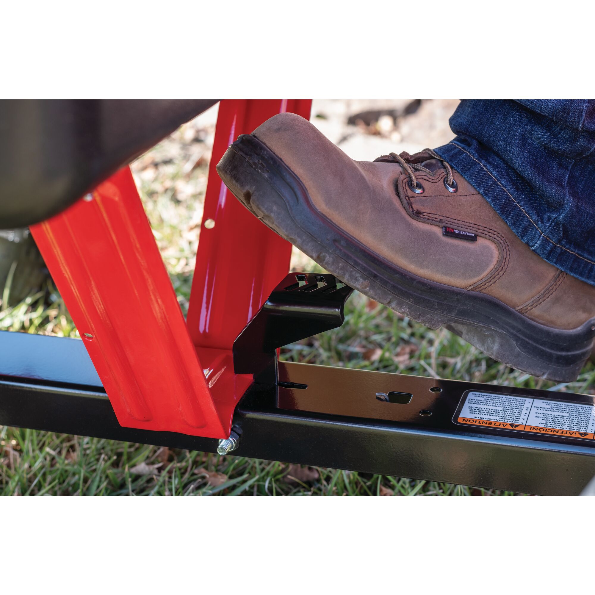 10 cubic foot poly cart foot pedal dump release being used.