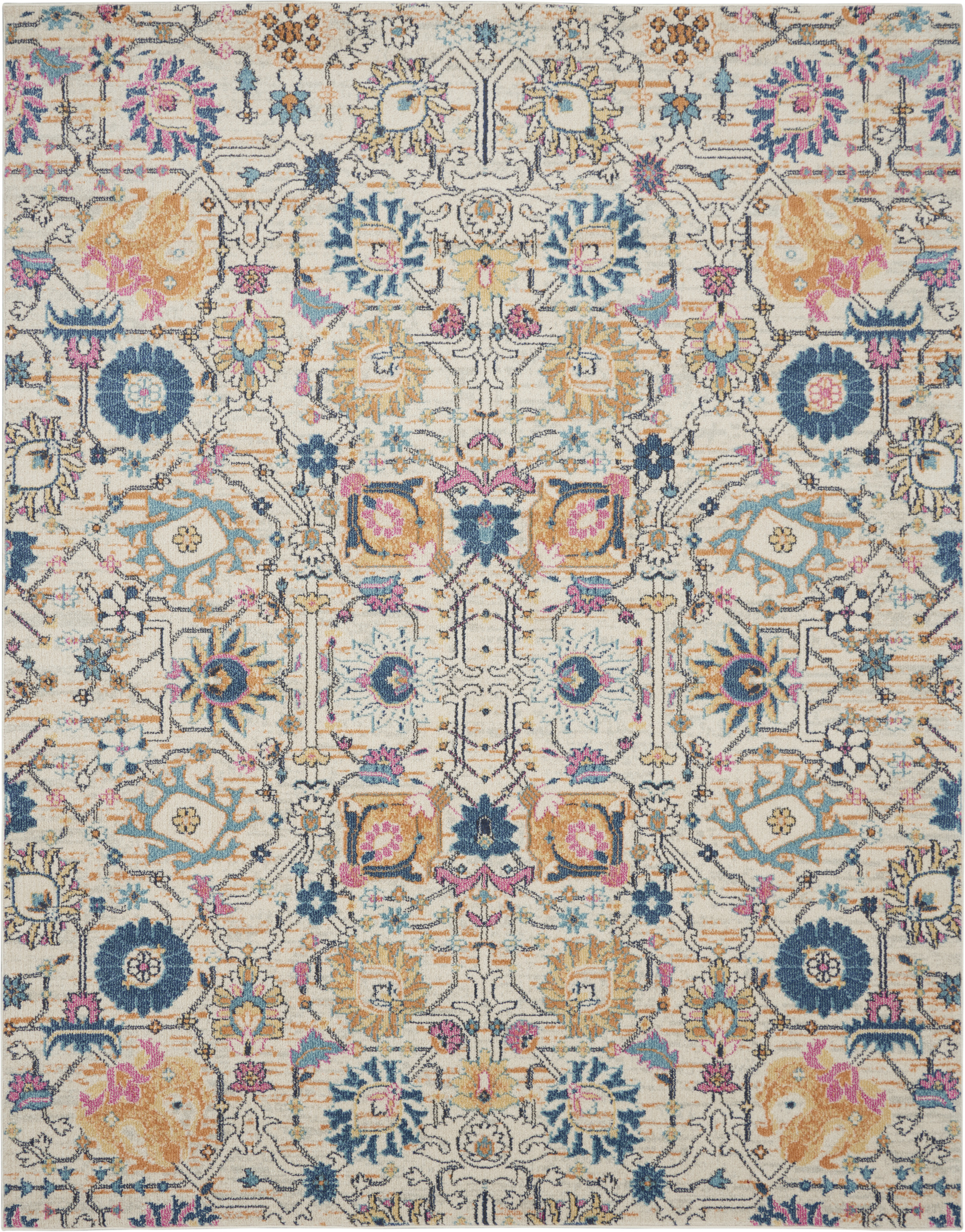 Nourison Passion 9' x 12' Ivory Multicolor Bohemian Indoor Rug