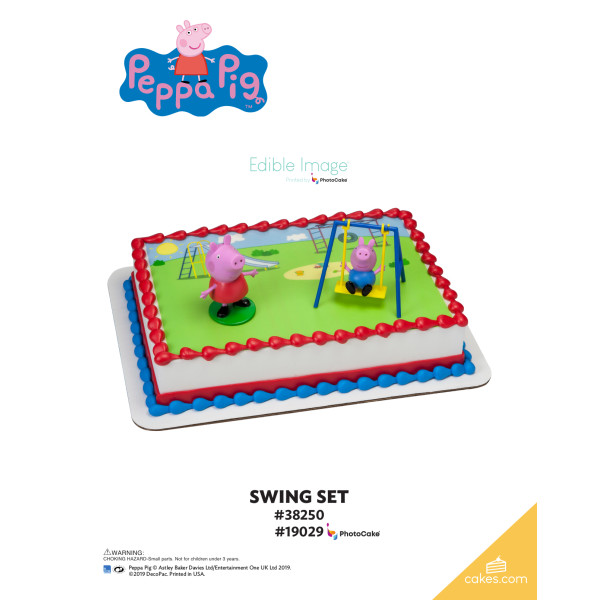 Peppa Pig™ Swing Set The Magic of Cakes® PhotoCake® Enhanced Background Page
