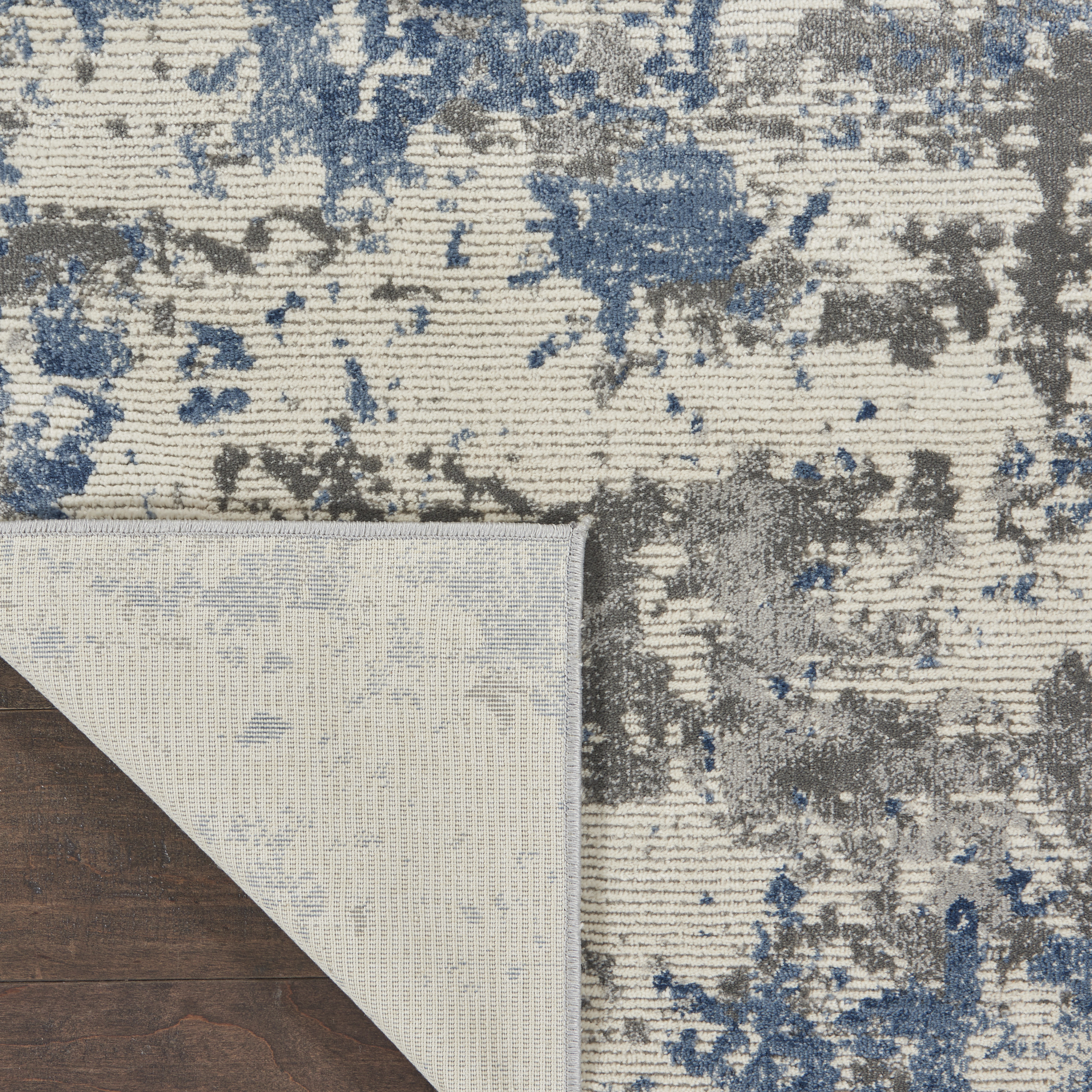Nourison Rustic Textures 2'2" x 7'6" Grey Blue Modern Indoor Rug