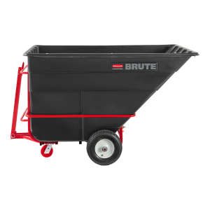 Rubbermaid Commercial, BRUTE, Rotomolded Towable Tilt Truck, Heavy Duty, 1 1/2 Cubic Yard, Black