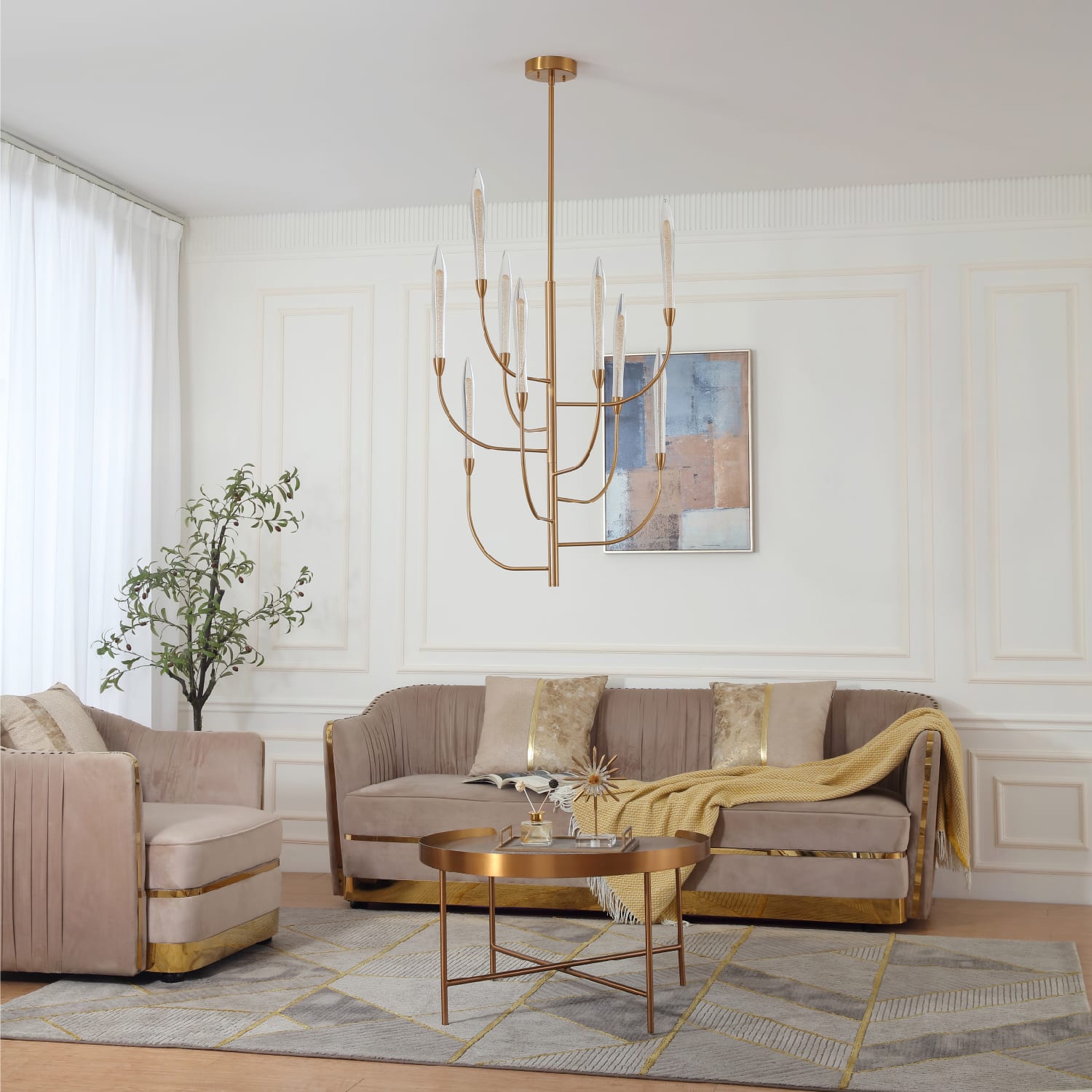 Alina 9 Light Chandelier — installation 2