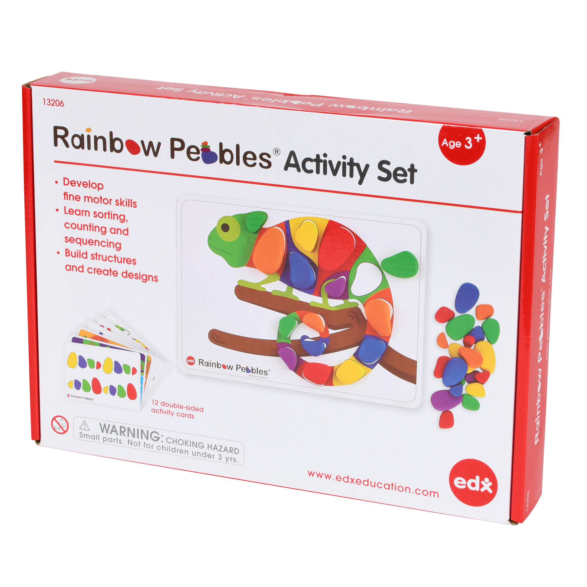 edxeducation Rainbow Pebbles Activity Set - 48 Pebbles + 24 Activities image number null