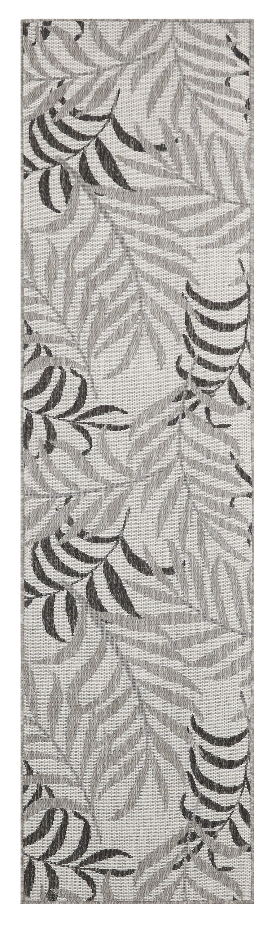 Nourison Garden Oasis 2' x 6' Grey Tropical Rug