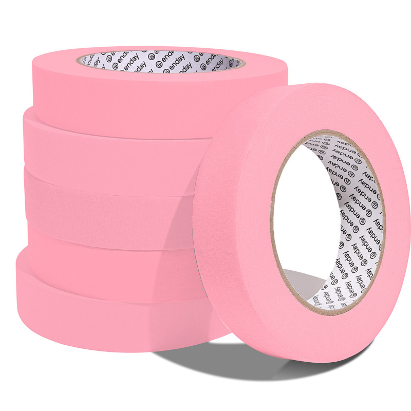 Masking Tape, 1" x 60 Yards, Pink, Pack of 6