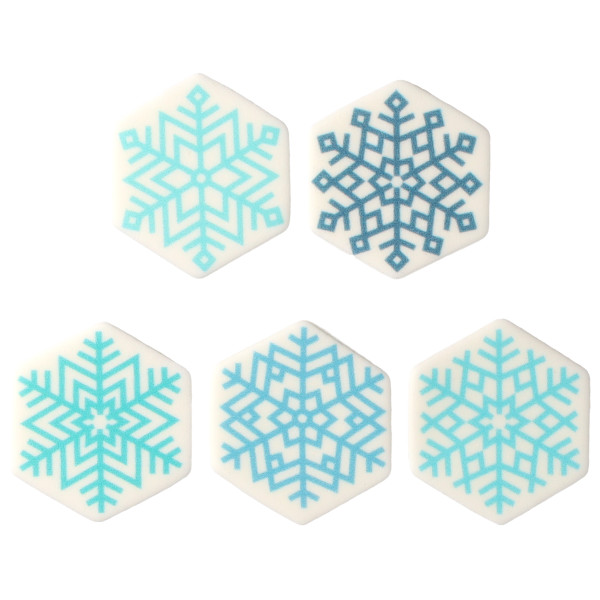 Snowflakes Assortment - Red 3 Free Sweet Décor® Edible Decorations