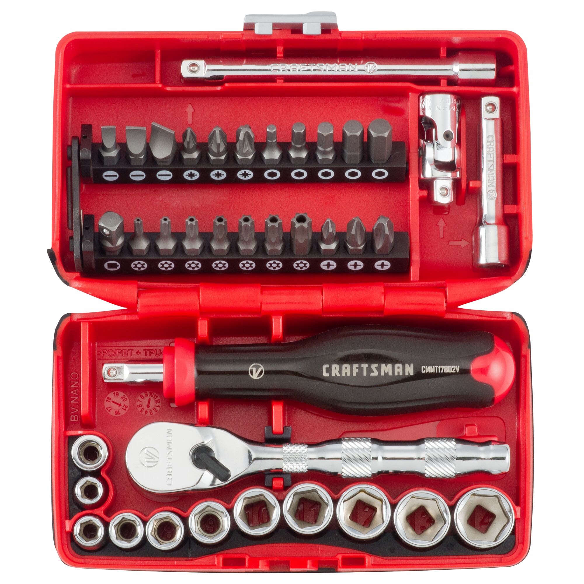 1 quarter inch drive metric 6 point tool set assembled in its case.