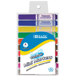 BAZIC Products&reg; Washable Markers, Mini Broad Line, 10 Colors BAZ1220