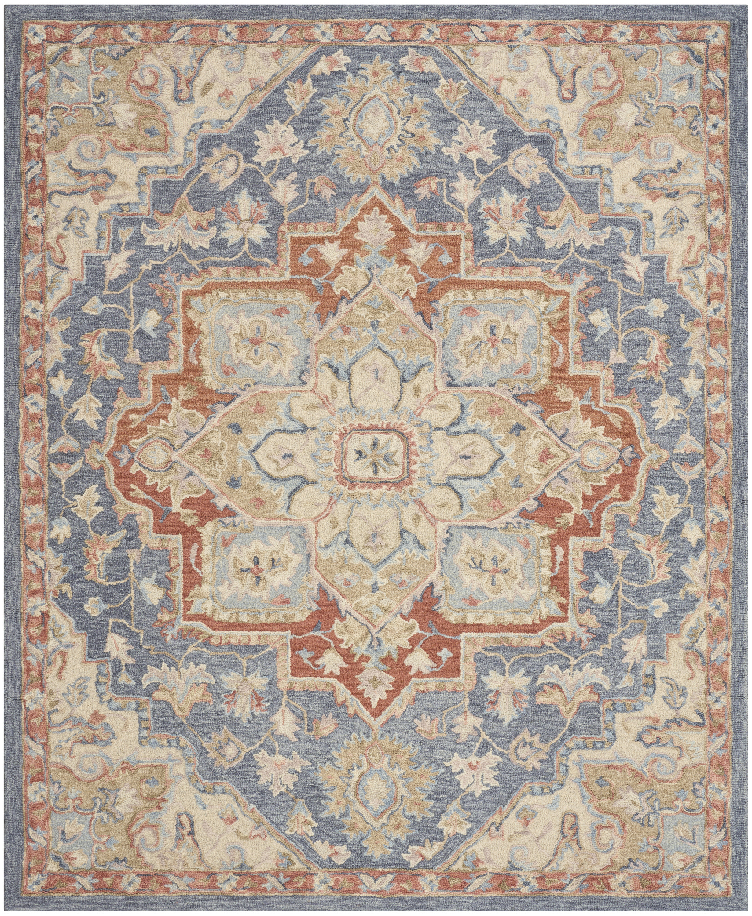 Nourison Maison 9'9" x 13'9" Blue Ivory Vintage Indoor Rug