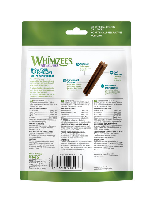 WHIMZEES Puppy back packaging