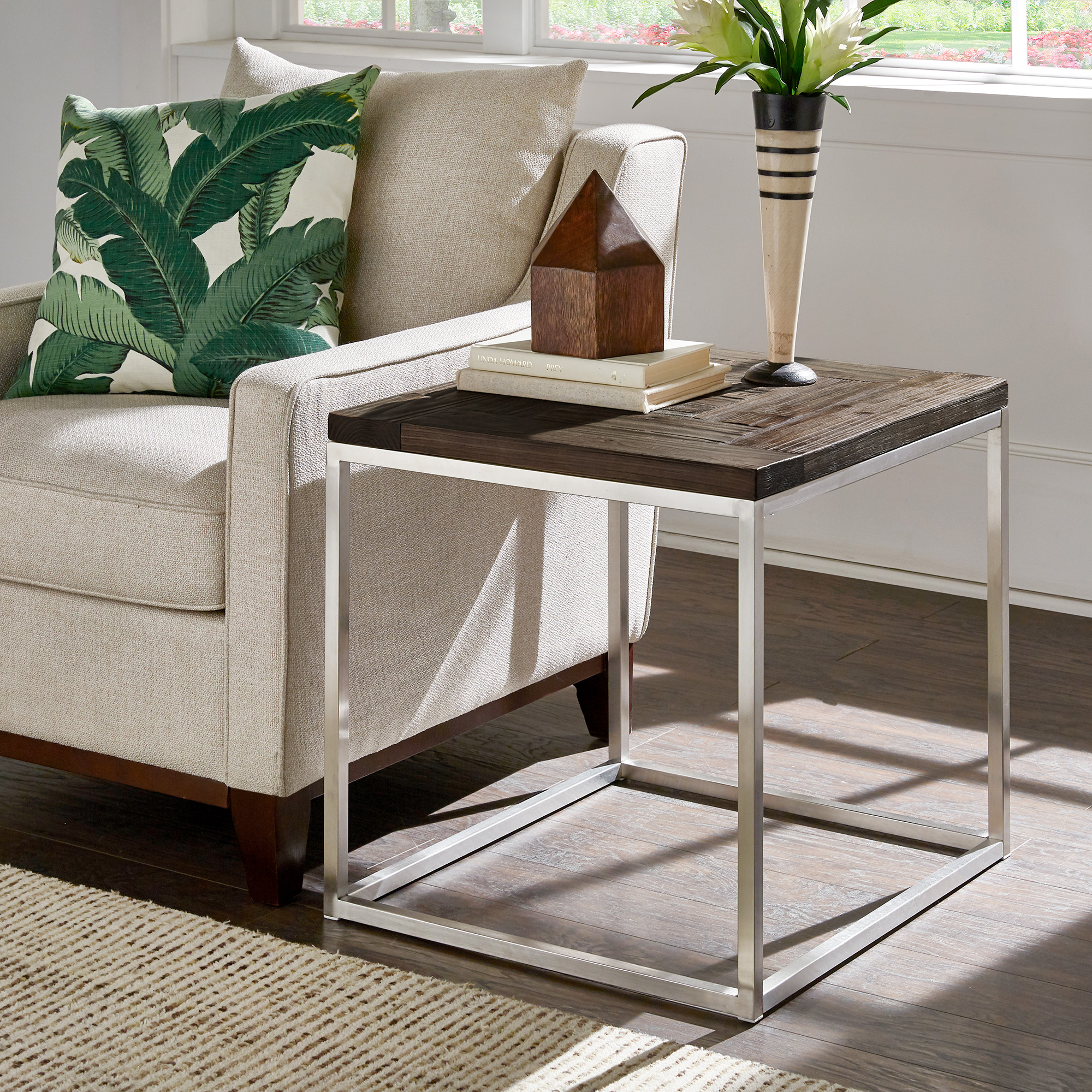 Stainless Steel Rectangular End Table