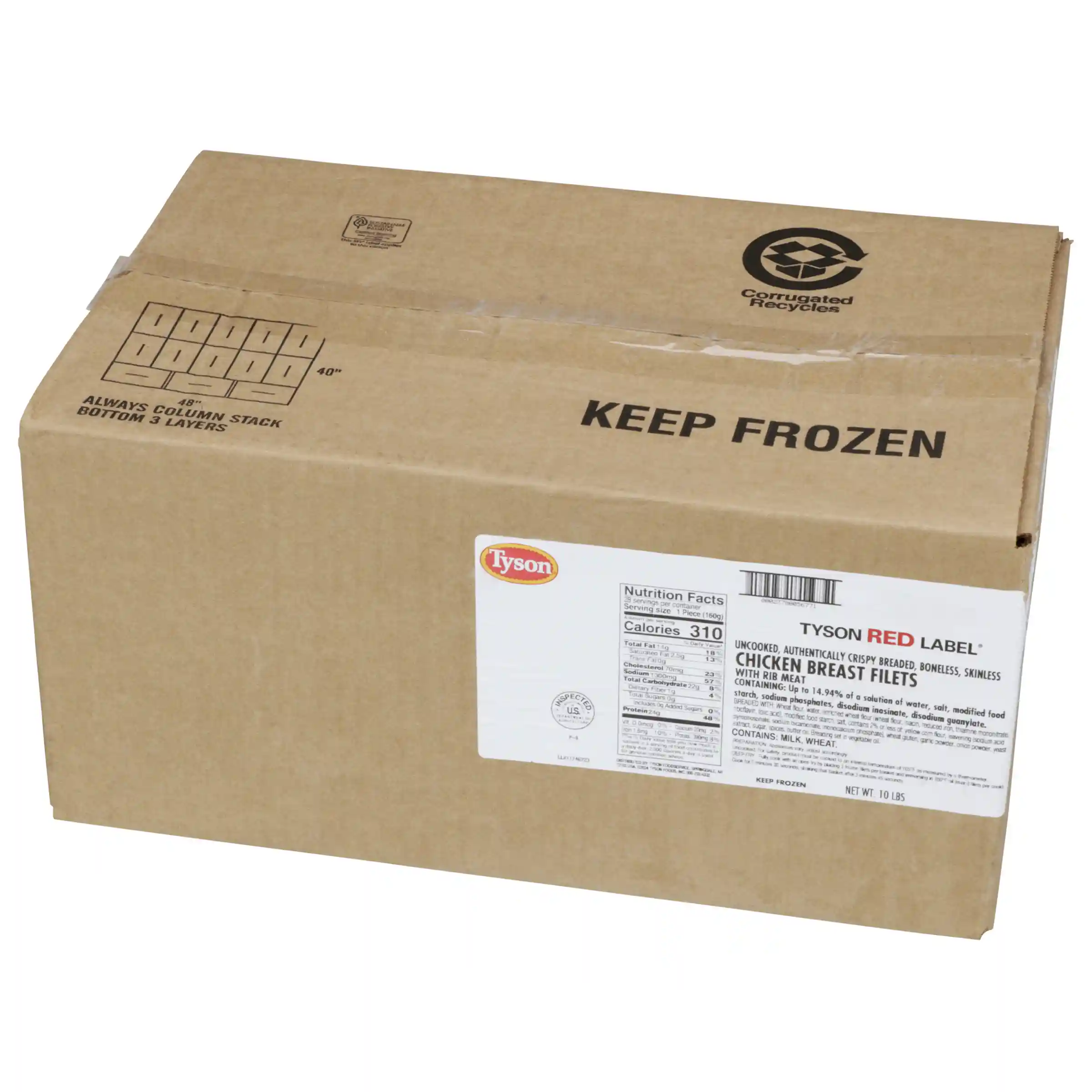 Tyson Red Label® Uncooked Breaded Authentically Crispy Original Chicken Breast Filets, 5.2 oz._image_5